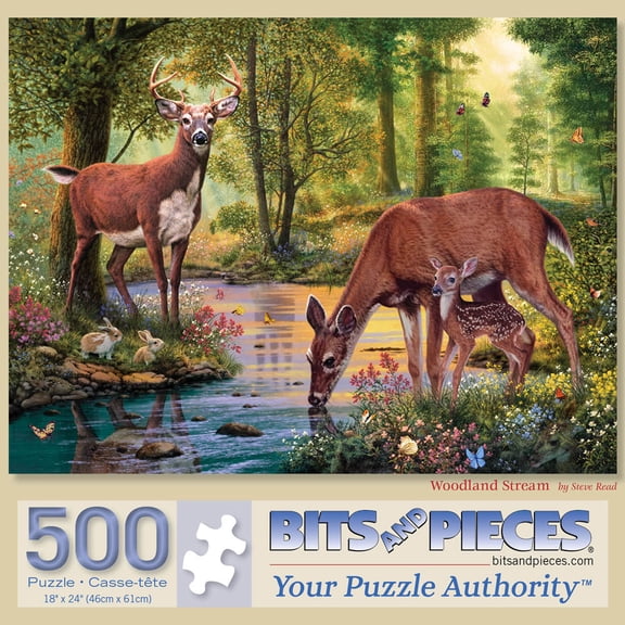 Bits and Pieces Woodland Stream Jigsaw Puzzle 500 Piece 18" x 24"