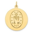 thumbnail image 3 of Diamond2Deal 14K Yellow Gold Solid Round Miraculous Medal Pendant for Women (L- 1.19 in, W- 0.95 in), 3 of 4