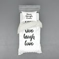 thumbnail image 2 of Ambesonne Live Laugh Love Bedding Set 4 Pcs, Retro Words, Queen, Black White, 2 of 3