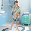thumbnail image 5 of FORMRS Niños Bathrobe Unisex Hooded Robe Soft Plush Pajamas Sleepwear, Size 2-3T, Blue Goldfish Bowl, 5 of 7