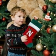 thumbnail image 4 of 18 Inches Monogram Christmas Stockings With Letters Large Soft Christmas Stockings Red Velvet With White Soft Plush Cuff For Christmas Xmas Tree Holiday Fireplace, 4 of 5