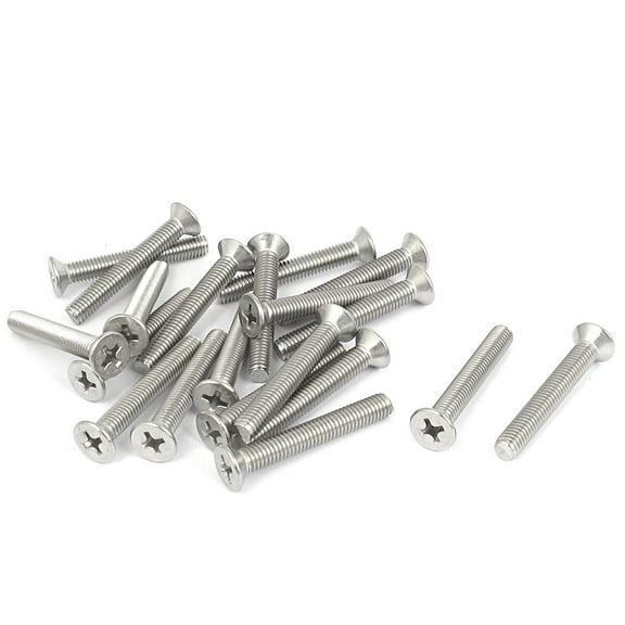 Uxcell M5 x 32mm Thread Metric Flat Head Countersunk Bolts Screws (20-pack)