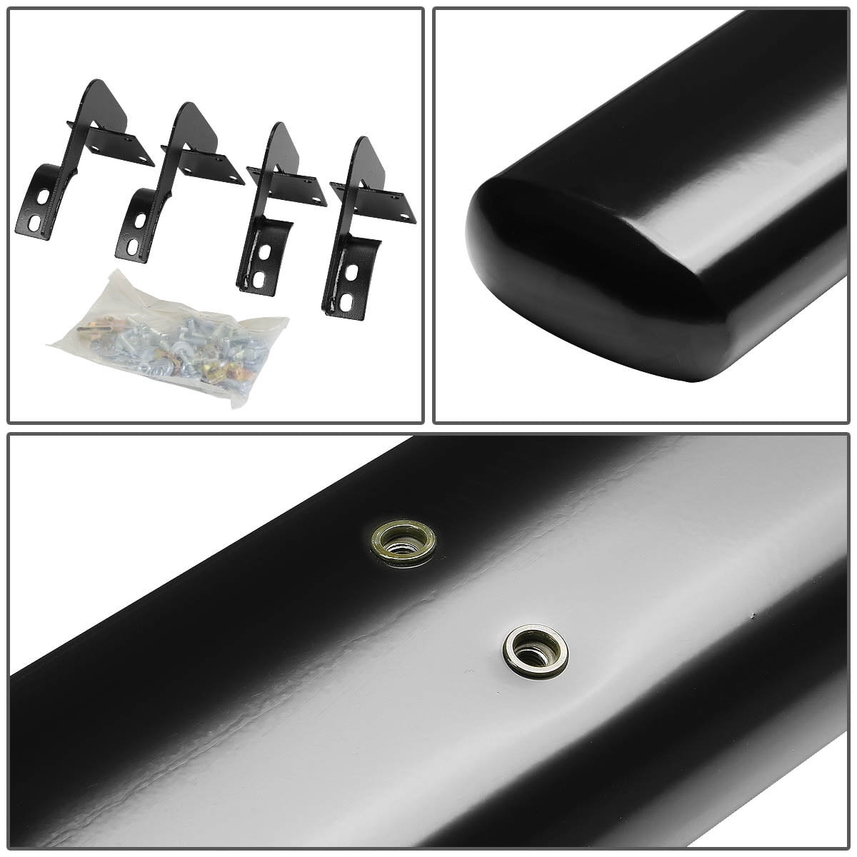 DNA Motoring 5" OD Black Side Step Nerf Bars Running Boards for 2009-2020 Dodge Ram Crew Cab