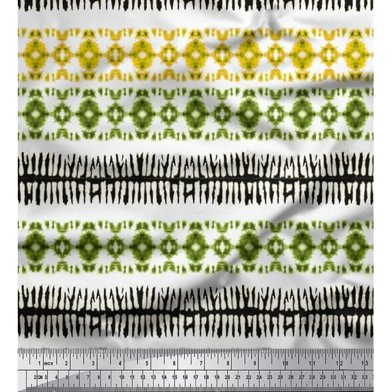 Soimoi Green Viscose Chiffon Fabric Shibori Tie-Dye Print Sewing Fabric BTY 42 Inch Wide