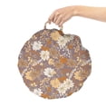 thumbnail image 2 of Floral Round Floor Cushion with Handle, Colorful Art Depiction of Flowers and Olive Branches with Leaves, Decorative Pillow for Living Room & Dorms, 18" Round, Multicolor, by Ambesonne, 2 of 4
