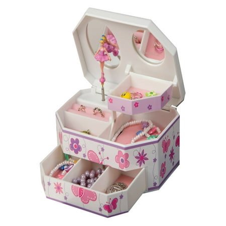 Mele & Co. Kelsey Glitter-Fly Musical Dancing Ballerina Jewelry Box - 7W x 3H in.