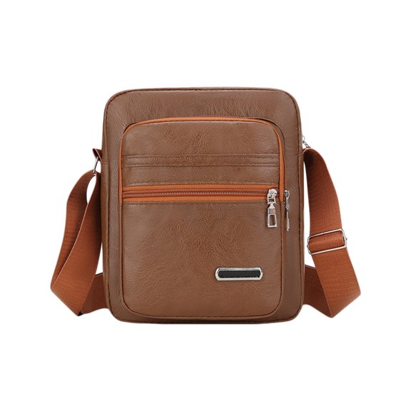Crossbody Pouch Men 20 x 6 x 24 cm Artificial Leather Travel Pouch with Adjustable Strap 14–36 in and Multiple Compartments