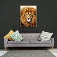 thumbnail image 2 of COMIO Lion Head Canvas Prints Wall Art with Golden Frame 12x16in / 16x20in 16x20in, 2 of 4