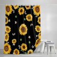 thumbnail image 4 of Vintage Sunflowers Shower Curtain Set, Waterproof Shower Curtains for Bathroom, Elegant Pastoral Botanical Watercolor Washable Fabric Cloth Bath Curtain for Bathtub Decoration with Hooks 60x72 Inches, 4 of 9