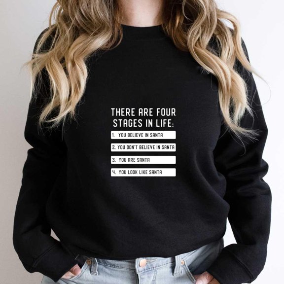 Christmas The Four Stages Of St. Nick Funny Holiday Graphic - Must-Have SW4083 Unisex Sweatshirt, Up to Size 5XL