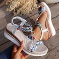 thumbnail image 5 of Espadrilles for Women Open Toe Wedge Sandals Boho Braided Band Beaded T-Strap 2026 Beach Vacation Shoes Silver Size 8.5, 5 of 9