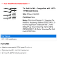thumbnail image 2 of Tie Rod End Kit - Compatible with 1977 - 1978 Buick Riviera, 2 of 2