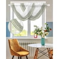 thumbnail image 3 of Waterfall Valances for Windows, Sage Green Striped Kitchen Sheer Valance Curtains, Modern Farmhouse Stripes Rod Pocket Elegant Swag Valances for Living Room Bedroom, 47.2"x38.5", 2 Panel, 3 of 8