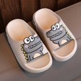 thumbnail image 2 of LNMQLPDBS Kid Slippers Cartoon Dinosaur Pattern Children Bathroom Slipper Sandals Non-Slip Lightweight Beach Slippers Baby Boys Girls Shoes 12-18 Months Toddler Swim Shoes Grey 28, 2 of 8