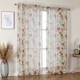 thumbnail image 2 of OVZME Blaise Crushed Semi Sheer Curtains 72 Inches Length 2 Panels, Floral Printed Rod Pocket Light Filtering Farmhouse Cortinas Para Habitacion, 2 Pieces Each 42"W x 72"L, 2 of 7