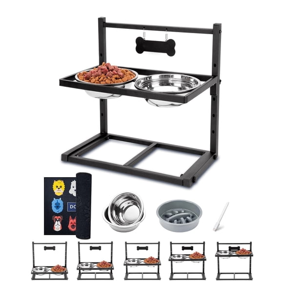 Cuencos Elevados para Perros con Alimentador Lento Soporte Ajustable 1200 ml para Perros Pequeños, M