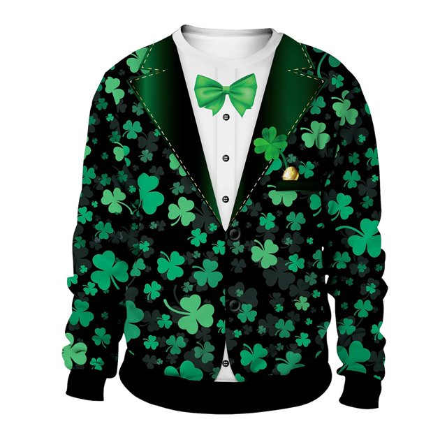 PMUYBHF Chandails à Capuche pour Hommes Chandail Homme Printemps et Automne Grande Fleur Imprimé Intégral Manches Longues Col Rond Sans Capuche Floral Tendance Mode Chandail en Molleton de Base Chandails à Capuche Graphiques pour Hommes