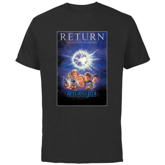 Star Wars Return of the Jedi Return to a Galaxy Poster - Short Sleeve Cotton T-Shirt for Adults - Customized-Black