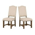 thumbnail image 6 of DeeHome Rustic Classic 2pcs Dining Chairs Beige Fabric Upholstered Cushion Side Chairs Nailhead Trim Kitchen Dining Room Solid wood Light Oak, 6 of 9