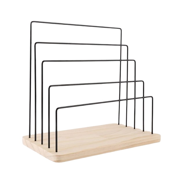 Estante de exhibición de joyería de metal, base de madera, estante de sujeción para pendientes, árbol para tarjetas de pendientes 5 capas Jinwen Soporte para pendientes