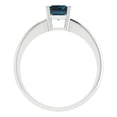 thumbnail image 4 of 1 ctw Solitaire Anniversary Ring for Women | Radiant Cut Natural London Blue Topaz | Hyperallergenic Solid 14K White Gold, 4 of 8