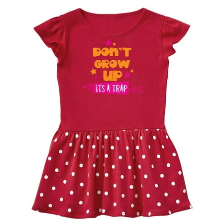 

Inktastic Don t Grow Up It s A Trap Stars - Orange Pink Gift Baby Girl Dress