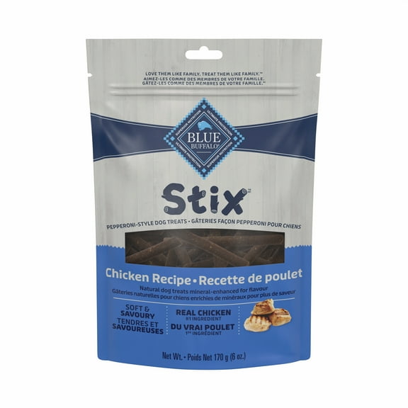 Blue Buffalo Stix Gâteries naturelles et moelleuses pour chiens, Recette au poulet, sac de 170 g (6 oz)
