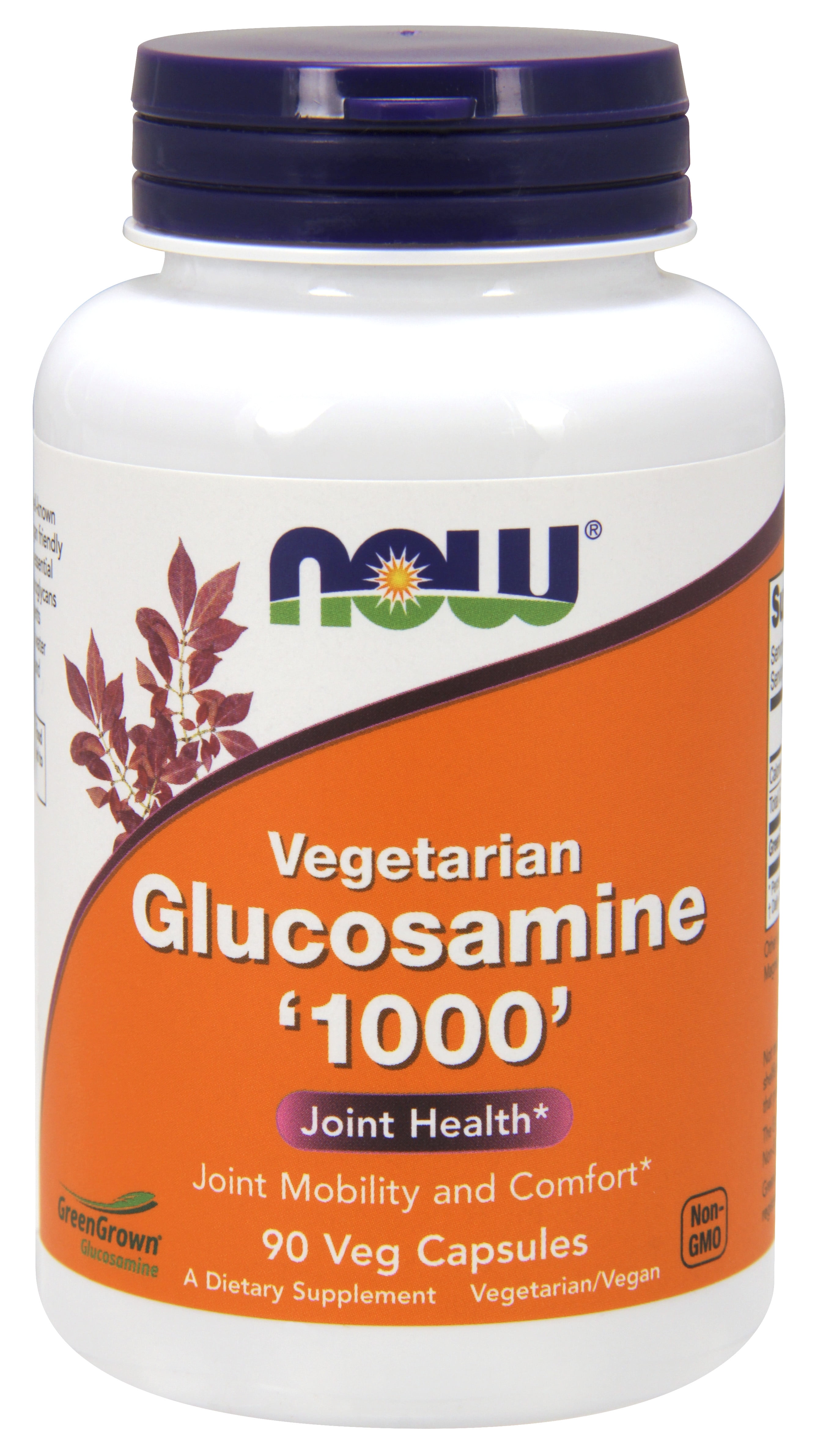 NOW Supplements, Glucosamine '1000' (GreenGrown® Glucosamine), Vegetarian, 90 Veg Capsules