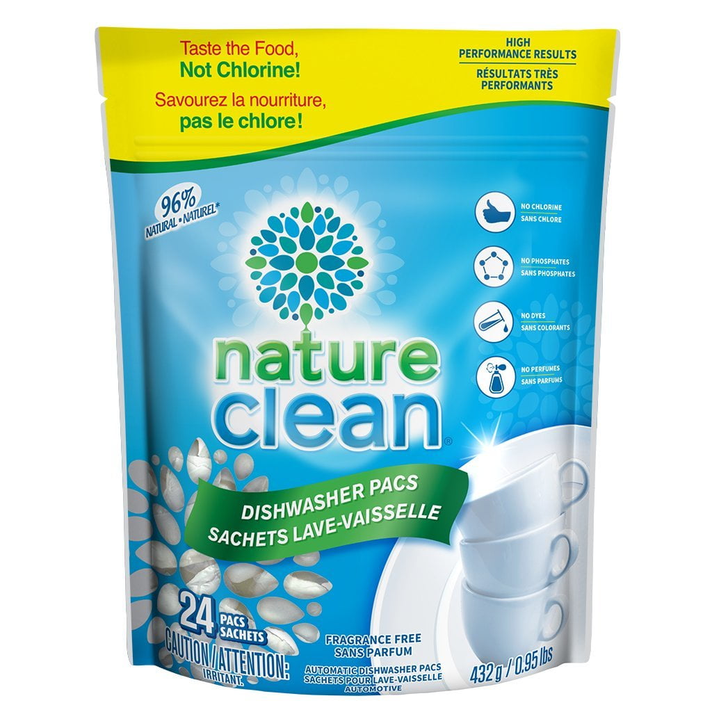 Nature Clean Automatic Dishwasher Pacs, Unscented, 24 count. Walmart