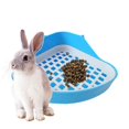 thumbnail image 2 of 2X Rabbit Toilet Litter Tray,Small Animal Toilet Corner Potty, Pet Litter Trays Corner for Rabbit, Hamster (Blue), 2 of 6