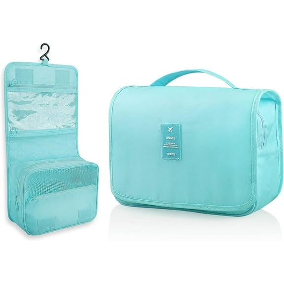 Hanging Toiletry Bag, Large Capacity Travel Organizer for Toiletries, Waterproof Oxford Fabric Travel Makeup Cosmetic Bag with Hanging Hook