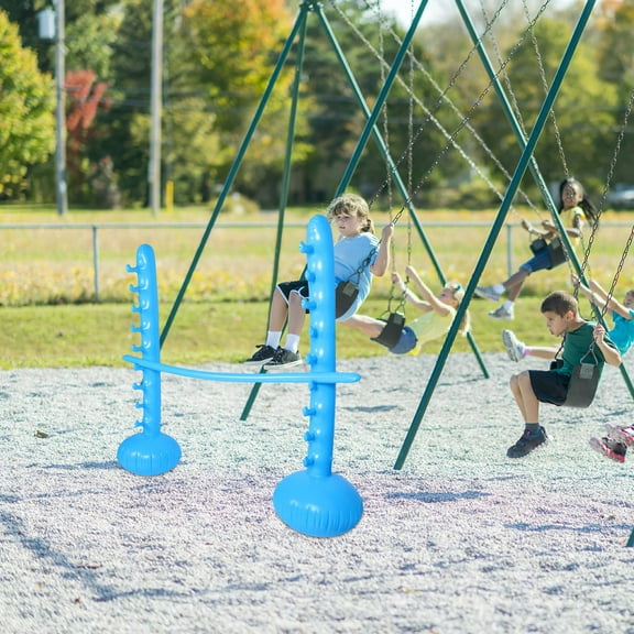 ROSENICE 1Set Inflatable Jumping Stick Blue Round For Encourages Physical Activity And Kids Game