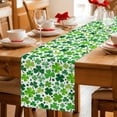 thumbnail image 5 of St. Patrick's Day Table Runner - 108 Inch Long Spring Green Lucky Irish Clovers Cotton and Linen Blended Dress Scarves Farmhouse Table Runner for Kitchen Dining, Coffee Table, 13" x 108", 5 of 8