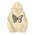 thumbnail image 5 of HSHMT Suits for Women 2 Piece Women's 2 Piece Outfits Butterfly Print Hoodies Pullover Sweatshirt Sweatsuits Joggers Pants With Pockets, 5 of 5