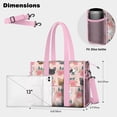 thumbnail image 5 of Teacher Tote Bag,Pink French Bulldog Flowers Florals Teacher Utility Tote Bag,Large Work Tote Bags for Women with Multiple Pockets,Top Zipper Closure,13.8x10.6x6.7 Inch, 5 of 5