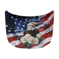 thumbnail image 6 of FOR U DESIGNS Eagle Rose American Flag Pattern Car Hood Cover Dustproof Car Bonnet Banner Elastic Fabrics Windproof Vehicles Decorate Accessories Engine Flag Sign, 6 of 8