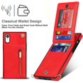 thumbnail image 6 of Crossbody Phone Case for iPhone XR Case with Card Holder for Women,iPhone XR Case Wallet with Strap Lanyard for Men,PU Leather Magnetic Clasp with Kickstand 6.1", Red, 6 of 9