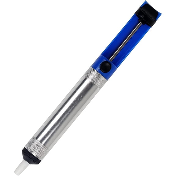 Solder Sucker Desoldering Vacuum Pump Solder Removal Tool Desoldering Pump Soldering Sucker Tool Aluminum Handle, Ceramic Heating, Blue, Corded Electric, Utility Style, Electronics Repair