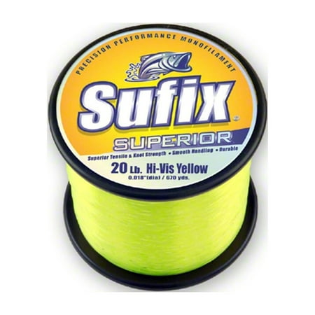UPC: 0024777062108 | Sufix 638-110 Superior Monofilament Line 10 lb 1495 Yards Hi-Vis Yellow