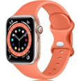 thumbnail image 1 of Silicone Strap (Coral Pink, Large) Compatible with Apple Watch Band 44mm 42mm 45mm 49mm, Replacement Strap for Apple Watch Ultra/iWatch SE Series 8 7 6 5 4 3 2 1, 1 of 5