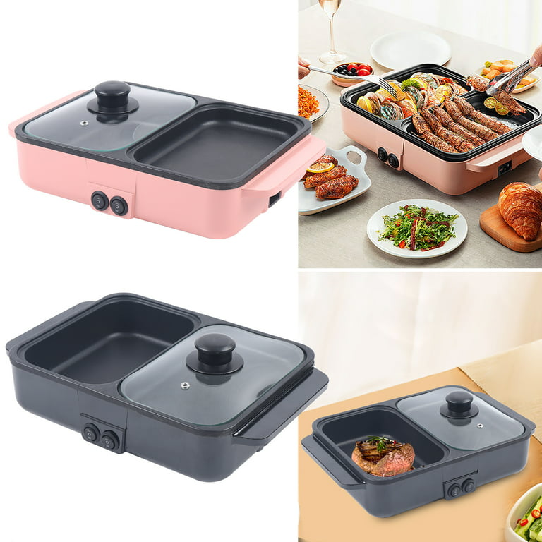 VEVOR 2-in-1-Electric Grill and Hot Pot Foldable BBQ Pan Grill