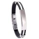 thumbnail image 1 of Pulsera de acero de titanio grabado personalizado y pulsera de silicona para los hombres - Nombre / cita Diseño - Acero inoxidable durable y flexible de silicona - Unisex Fashion Acces, 1 of 5