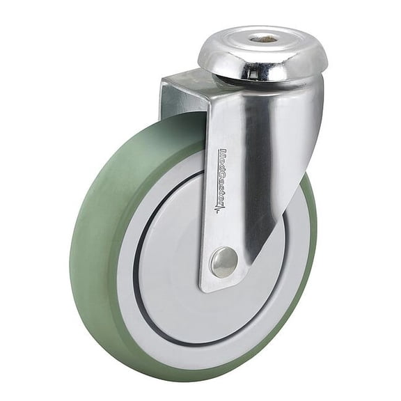 Medcaster Bolt-Hole Caster,5"dia,Swivel,Rubber CH05AMP125SWHK01