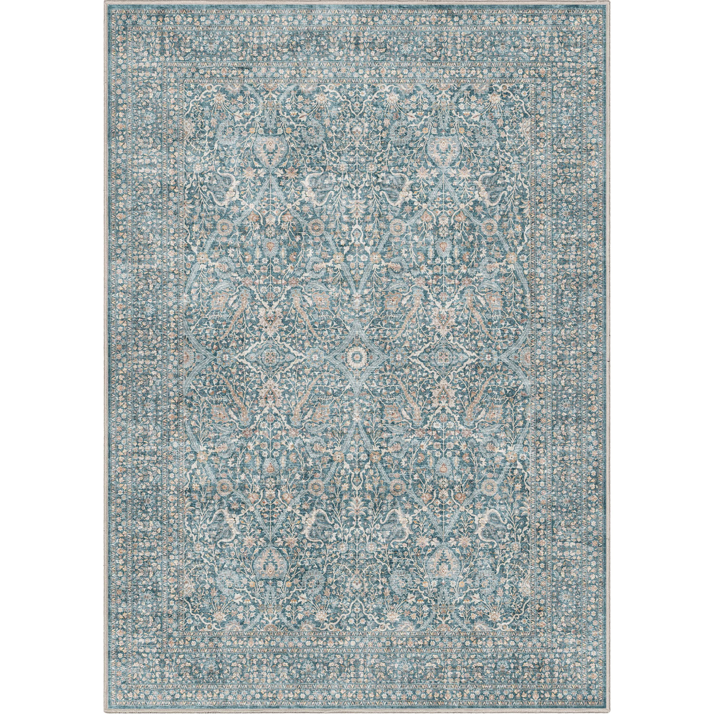 Well Woven Asha Isolde Vintage Oriental Blue 5'3" x 7'3" Flat-Weave Area Rug