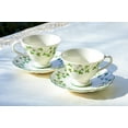 thumbnail image 4 of Grace Teaware Shamrock Fine Porcelain Footed Tea Cup and Saucer, Multicolor, 4 of 5