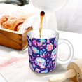 thumbnail image 3 of Disketp mushroom rainbow Skull cartoon Large Coffee Mug with Handle Tea Cup Novelty Coffee Cup for Men Women Office Work, 3 of 6