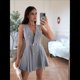 thumbnail image 5 of Vestidos de Mujer de Verano Sin Mangas con Doble Botonadura y Dobladillo Plisado para Oficina, Gris, Talla S, 5 of 9