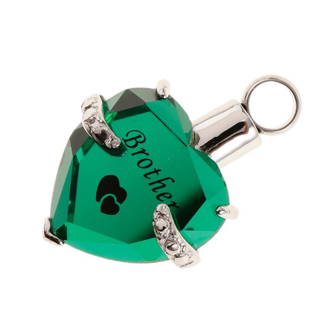 Collar con colgante de urna de cremación conmemorativa verde para cenizas