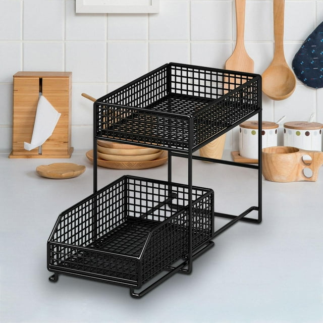 Organizadores De 2 Niveles Debajo Del Fregadero, Organizador De Almacenamiento Para Baño Y Cocina, Para Baño L L