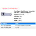 thumbnail image 2 of Rear Engine Shock Mount - Compatible with 2014 - 2020 Nissan Rogue 2015 2016 2017 2018 2019, 2 of 2